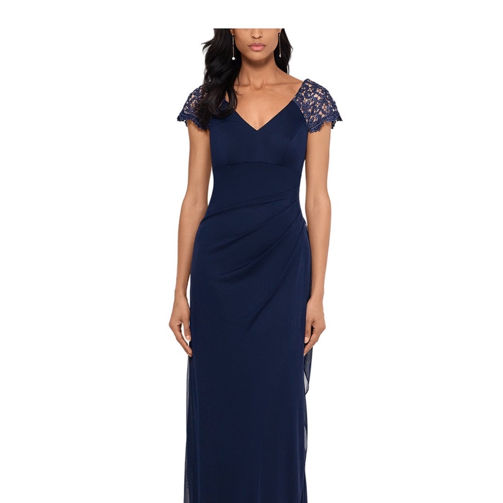 XSCAPE from Macys, Size 12, Evening Gown, Navy Blue